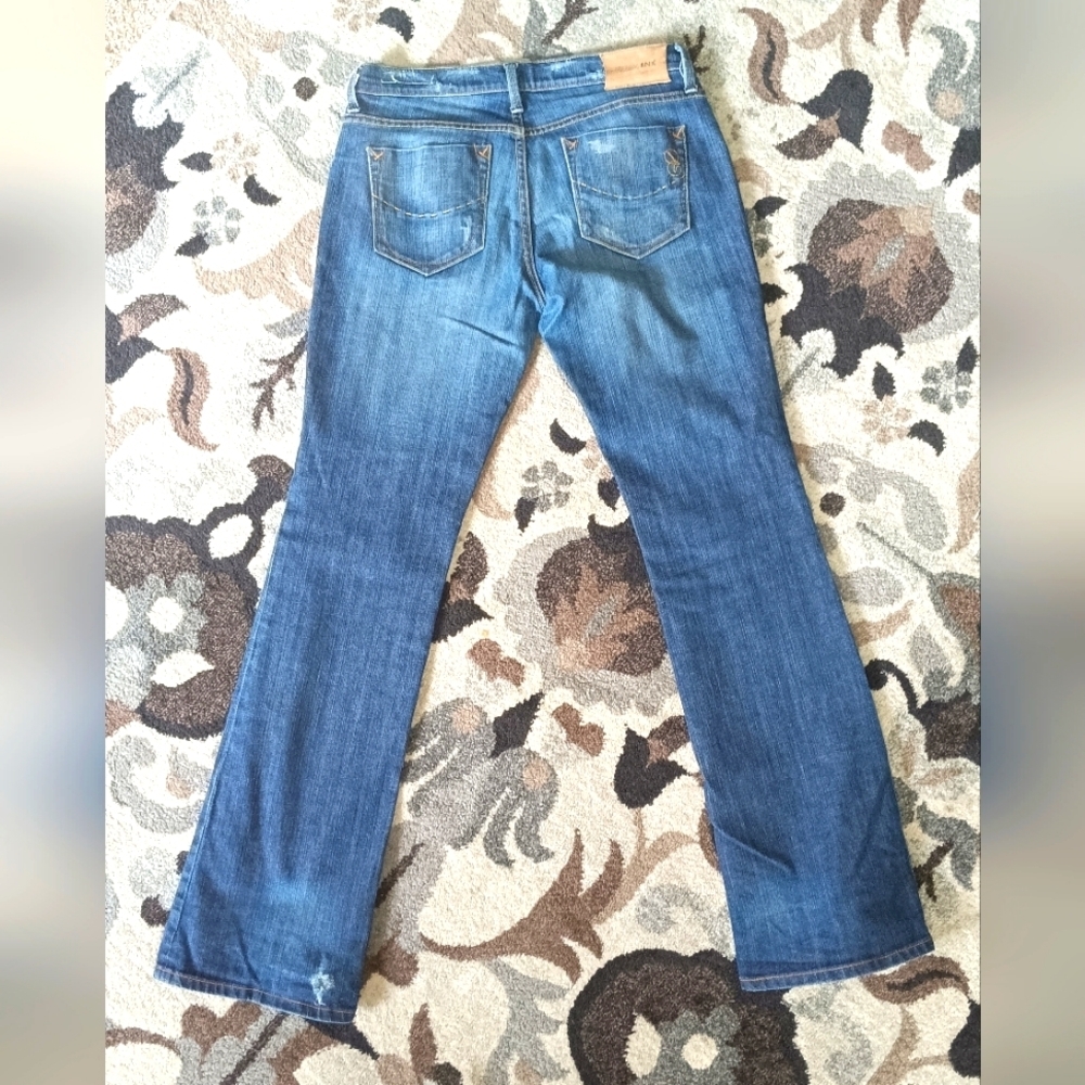 Fresh Ink Blue Jeans Women's 30 Kami Slim Bootcut Distressed Denim Pants